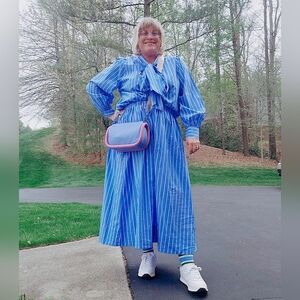 H&M Cotton Stripe Co-ord Skirt And Shirt Set Size L